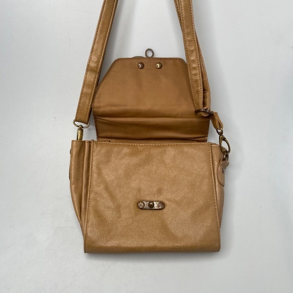Xhilaration Faux Leather Small Tan Crossbody Purse 7.5"x7"x2" - Picture 7 of 16